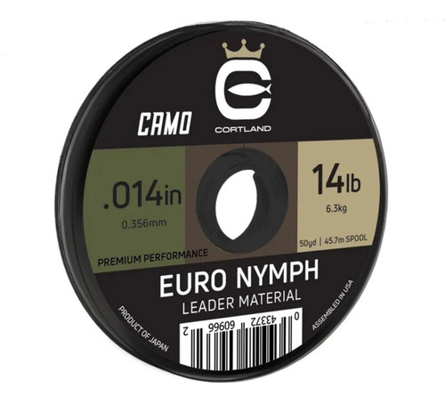Cortland Euro Nymph Leader Material .008" 6Lb 50Yd Camo Nylon Fishing Line