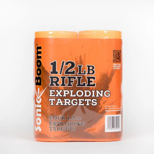 Sonic Boom 1/2 lb Exploding Rifle Target - 4 Pack - SBTHP4P