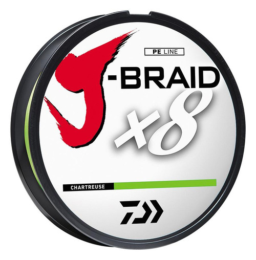 Daiwa J-Braidx8 Fishing Line Chartreuse 10Lb 165Yd  - JB8U10-150CH