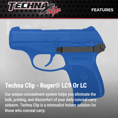 Techna Clip Concealment System for Ruger LC9 Gun-Clip w/Teflon Coating LH