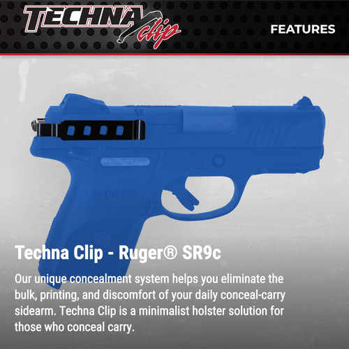 Techna Clip Concealment System Ruger SR9/C Gun-Clip Ambidextrous SR9BA Techna Clip Concealment System Ruger SR9/C Gun-Clip Ambidextrous SR9BA