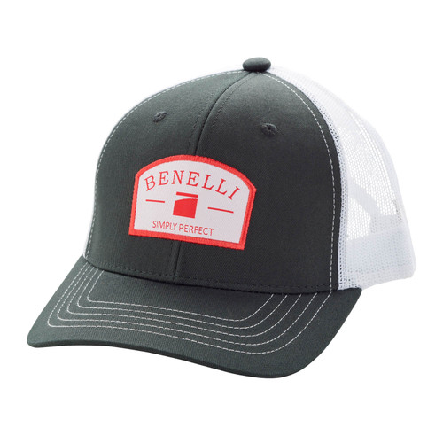 Benelli Logo Patch Hat Faded Black W/ White Mesh Snap Closer OSFA - 91220B