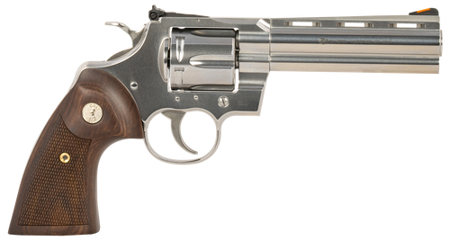 Colt PYTHONSP5WTS Python 357 Mag 5" BBL SS Walnut Colt Medallion Grip