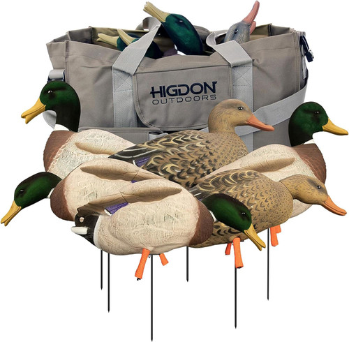 Higdon Outdoors Magnum Full-Body Mallard Duck Decoys w/ Bag  Variety 6pk