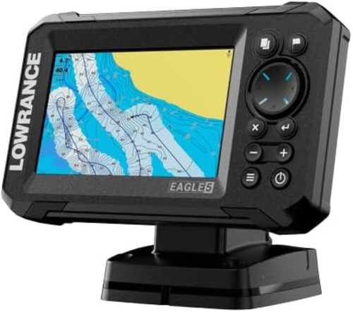 Lowrance Eagle 5 SplitShot HD Transducer 5" IPS Screen C-MAP Charts Black