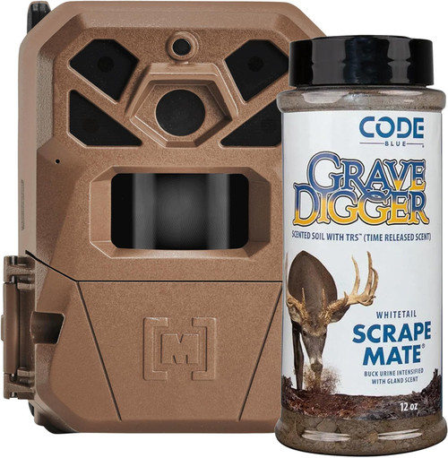 Moultrie Edge 2 Cellular Trail Camera and Code Blue Scrape Mate Bundle