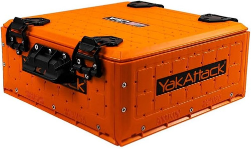 YakAttack ShortStak Solo Storage Crate W/ Lid 13"x13" Low-Profile Orange