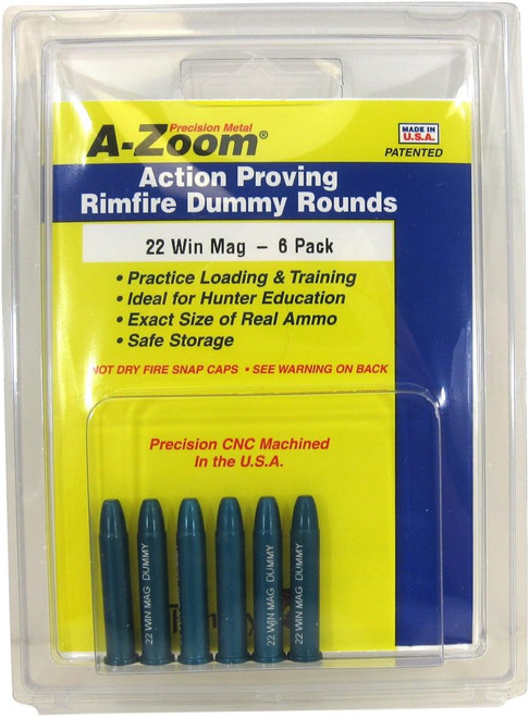 A-Zoom 22 Win Mag Dummy Round Snap Caps, 6 Pk, Blue - 12204