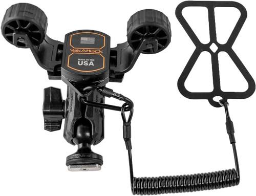YakAttack RotoGrip Phone Holder W/ 1" Screwball Track Mount CMS-1008