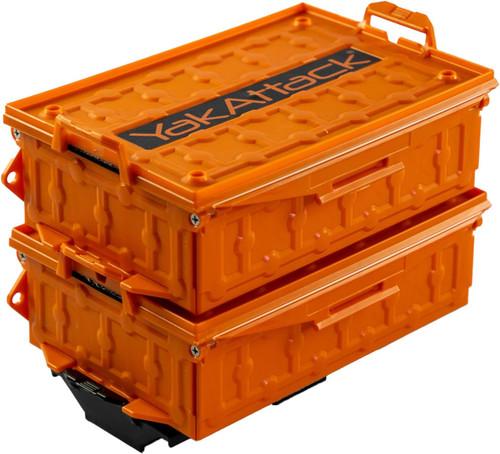 YakAttack TracPak Combo Kit 2 Stackable Boxes w/ Quick Release Base Orange