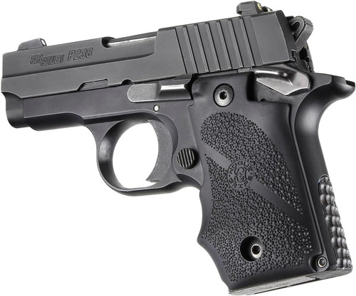 Hogue Sig Sauer P238 OverMolded Rubber Grip with Finger Grooves Black