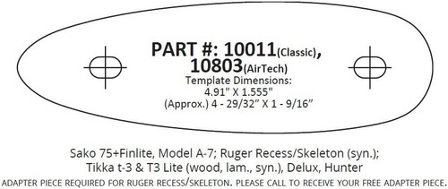 Limbsaver Precision-Fit Recoil Pad Fits Ruger/Sako/Tikka - Black 10011