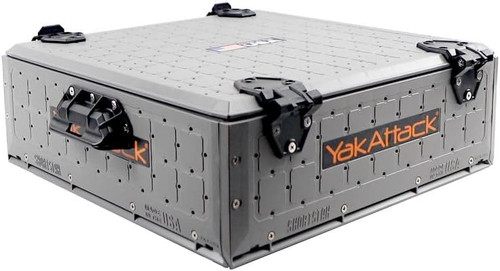 YakAttack ShortStak Solo Storage Box Low-Profile Crate W/ Lid 16"x16" Grey