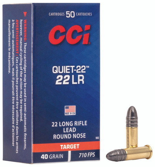CCI 960 Target & Plinking Quiet 22 22 LR 40 gr Lead Round Nose (LRN) 250 Rounds