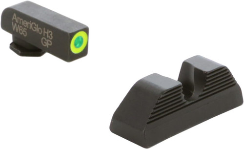 Ameriglo Glock Grn Tritium LumiGreen Outline F Blk Serrated U Notch R