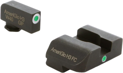 Ameriglo i-Dot Glock Green Tritium White Outline Front Grn Single Dot Rear