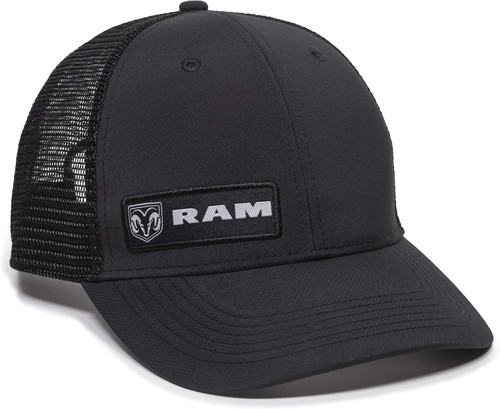 RAM Official Dodge Trucker Hat - Mesh Back Baseball Cap One Size Black