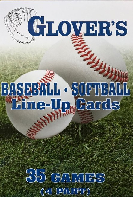 Glover's Scorebooks Baseball/Softball Line-Up Cards Large 5.5X8.5/ 4Part