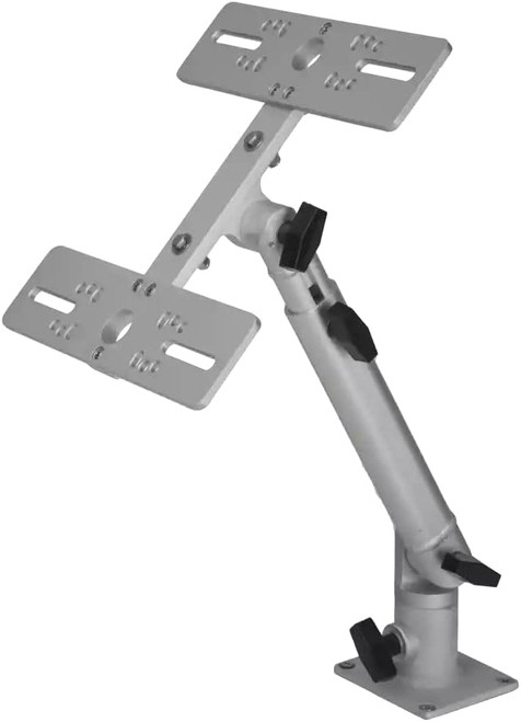 Millennium Marine Double 350 Degree Swivel Monitor Mount Adj Height Silver