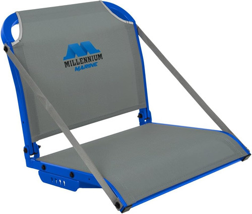 Millennium Outdoors Marine Boat Seat 400lb. Cap - Blue Frame/Grey Fabric