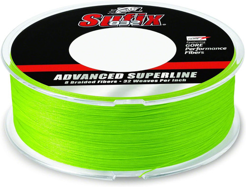 Sufix 832 Advanced Superline 15 Lb, 600 Yards, Neon Lime - 660-215L