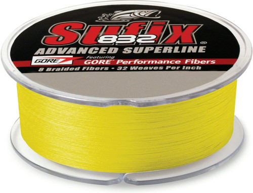 Sufix 832 Advanced Superline 15 Lb, 600 Yards, Hi Vis Yellow - 660-215Y