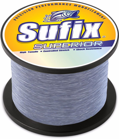 Sufix Superior Monofilament Fishing Line 545 yds 100 LB, Smoke Blue