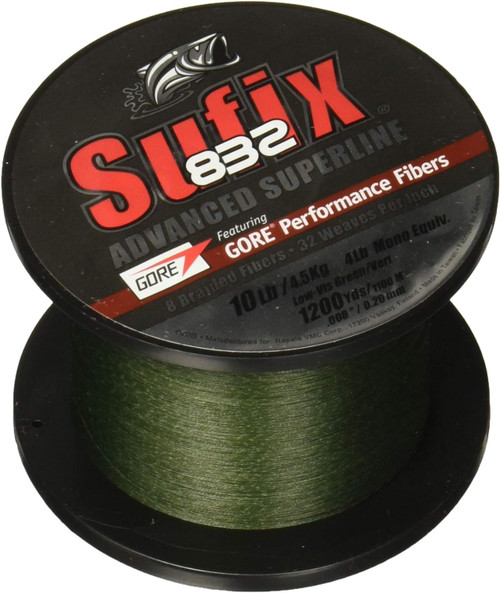Sufix 832 Advanced Superline Braided Fishing Line 1200 yd 10lb Green