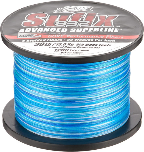 Sufix 832 Advanced Superline 30 Lb, 1200 Yards, Coatal Camo - 660-330CC