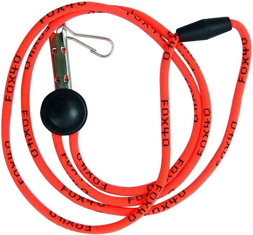 Fox 40 Breakaway Lanyard W/ Logo Adj Cord Lock & J-Hook Clip Orange