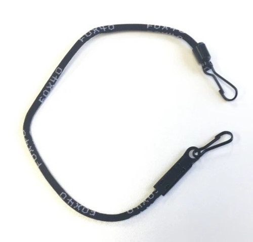 Fox 40 9" Clipper Lanyard W/ Logo - Black With White Print