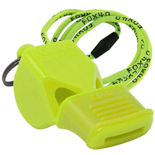 Fox 40 Classic CMG (Cushioned Mouth Grip) W/ Breakaway Lanyard -Neon Yellow