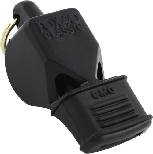 Fox 40 Classic Safety W/ CMG 3-Chamber Pealess Whistle 115 dB - Black