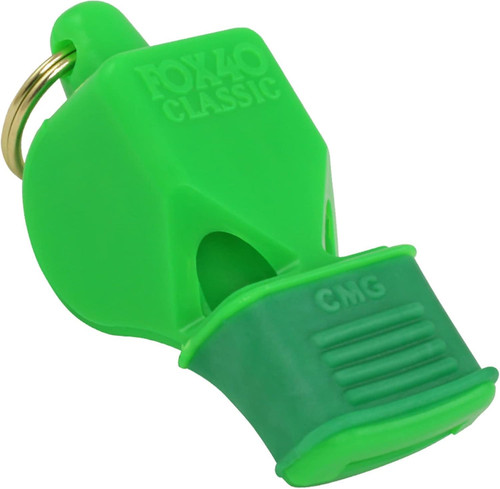 Fox 40 Classic Safety W/ CMG 3-Chamber Pealess Whistle 115 dB - Neon Green