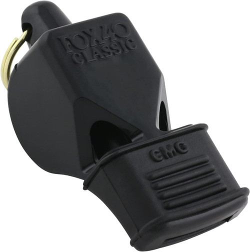 Fox 40 Official Classic Safety W/ CMG 3-Chamber Pealess Whistle 115 dB Blk