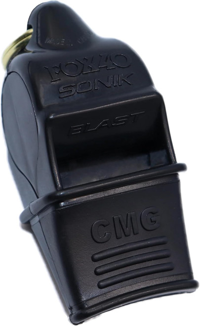 Fox 40 Official Sonik Blast W/ CMG 2-Chamber Pealess Whistle 120 dB Blk