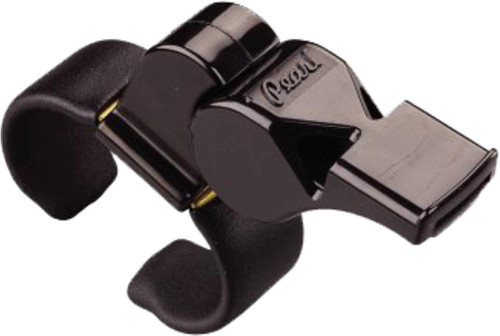 Fox 40 Official Pearl 2-Chamber Pealess Whistle 90 dB W/ Fingergrip Blk