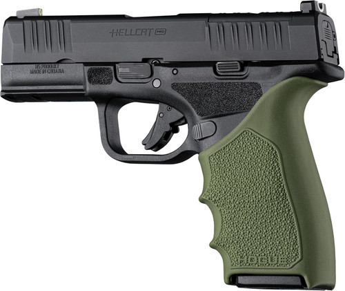 Hogue HandAll Beavertail Grip Sleeve Springfield Armory Hellcat Pro OD Grn