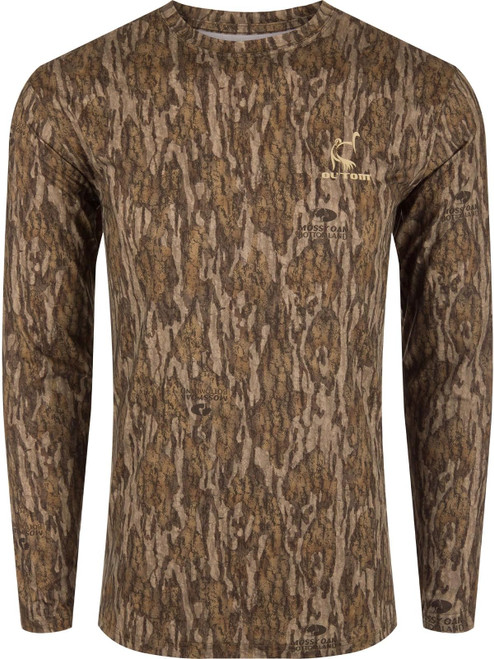 Drake Waterfowl Men Performance Crew Long Sleeve T-Shirt Bottomland Medium