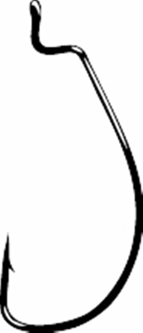 Gamakatsu Offset Shank Worm EWG Size 2/0 Black Pack Of 25 58412-25