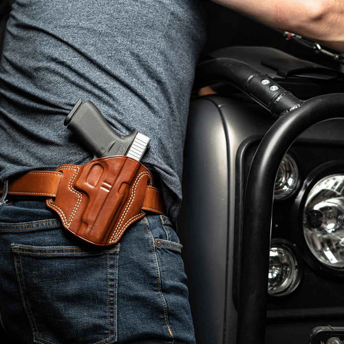 GALCO Combat Master Belt Holster for Glock 19 Gen 1-5 Right Hand Tan CM226