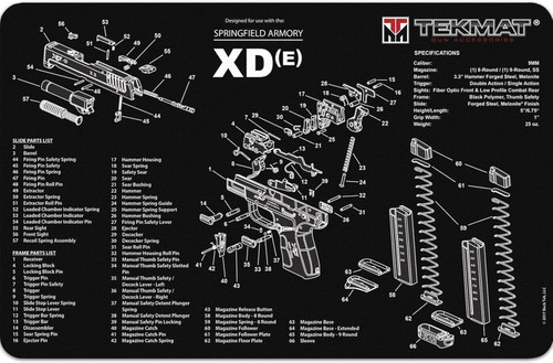 TekMat Springfield Armory XDe - 17"x11" Gun Cleaning Mat - TEK-R17-XDE