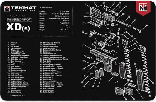 TekMat Springfield Armory XDs - 17"x11" Gun Cleaning Mat - TEK-R17-XDS
