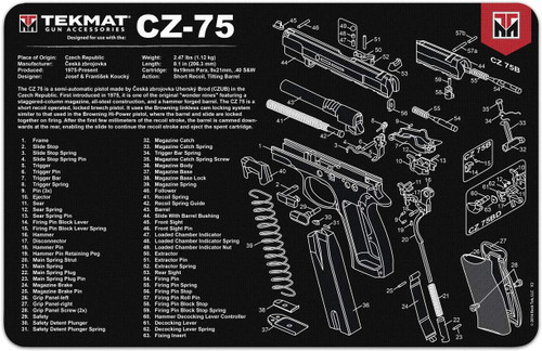 5.99TekMat CZ 75 17"x11" Gun Cleaning Mat Black - TEK-R17-CZ75