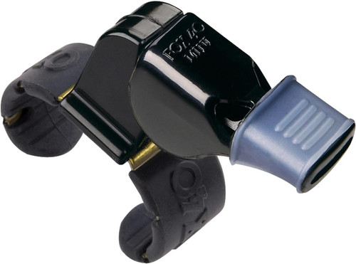 Fox 40 Official Mini CMG 3-Chamber Pealess Whistle 109 dB W/ Fingergrip Blk