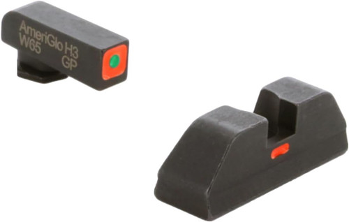 Ameriglo CAP Sight Set Glock Gen 1-5 Grn Tritium Orange Sq Front/Line REAR
