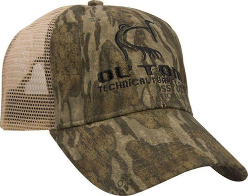 Drake Waterfowl Ol'Tom Logo Mesh Camo Back Cap - Mossy Oak Bottomland -OSFM