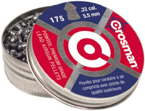 Crosman Premier Pointed .22 Cal. Lead Hunting Pellet 175/Tin 14.3 Grain