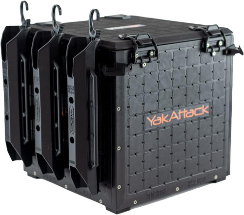 YakAttack BlackPro Kayak Crate 13"x13" Black Lid & 3 Hooks BLP-PRO-13X13 USED