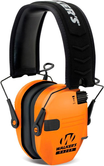Walker's Razor Slim Electronic Ear Muffs Ultra Low Profile Blaze Orange